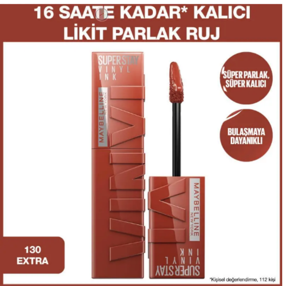 Maybelline Super Stay Vinyl Ink - Likit Parlak Ruj No: 130 Extra