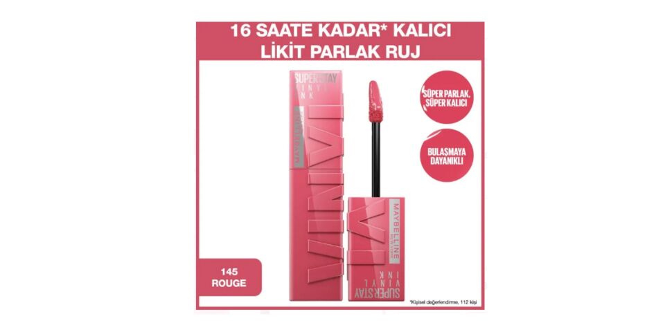 Maybelline Super Stay Vinyl Ink - Likit Parlak Ruj No 145 Rogue