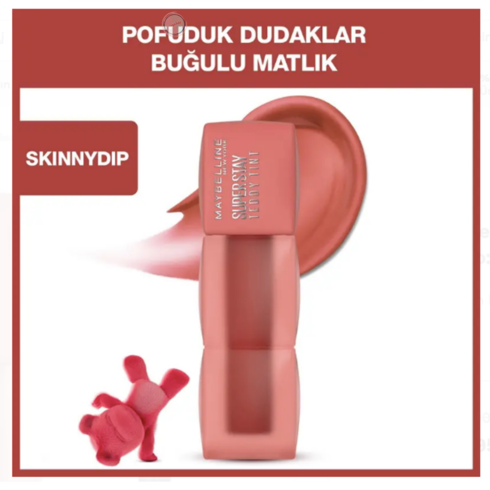 Maybelline Super Stay Teddy Tint - Likit Mat Ruj No: 15 Skinnydip