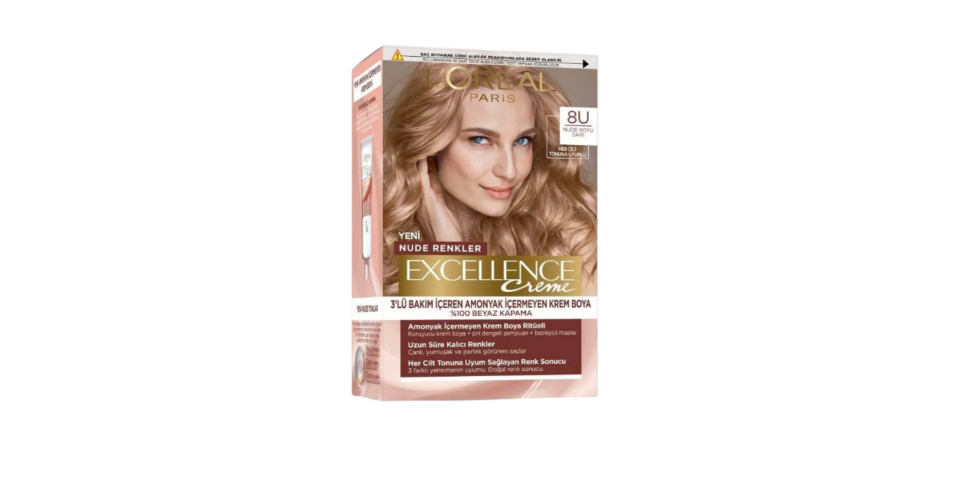 Loreal Paris Excellence Creme - Krem Saç Boyası No: 8U Nude Koyu Sarı