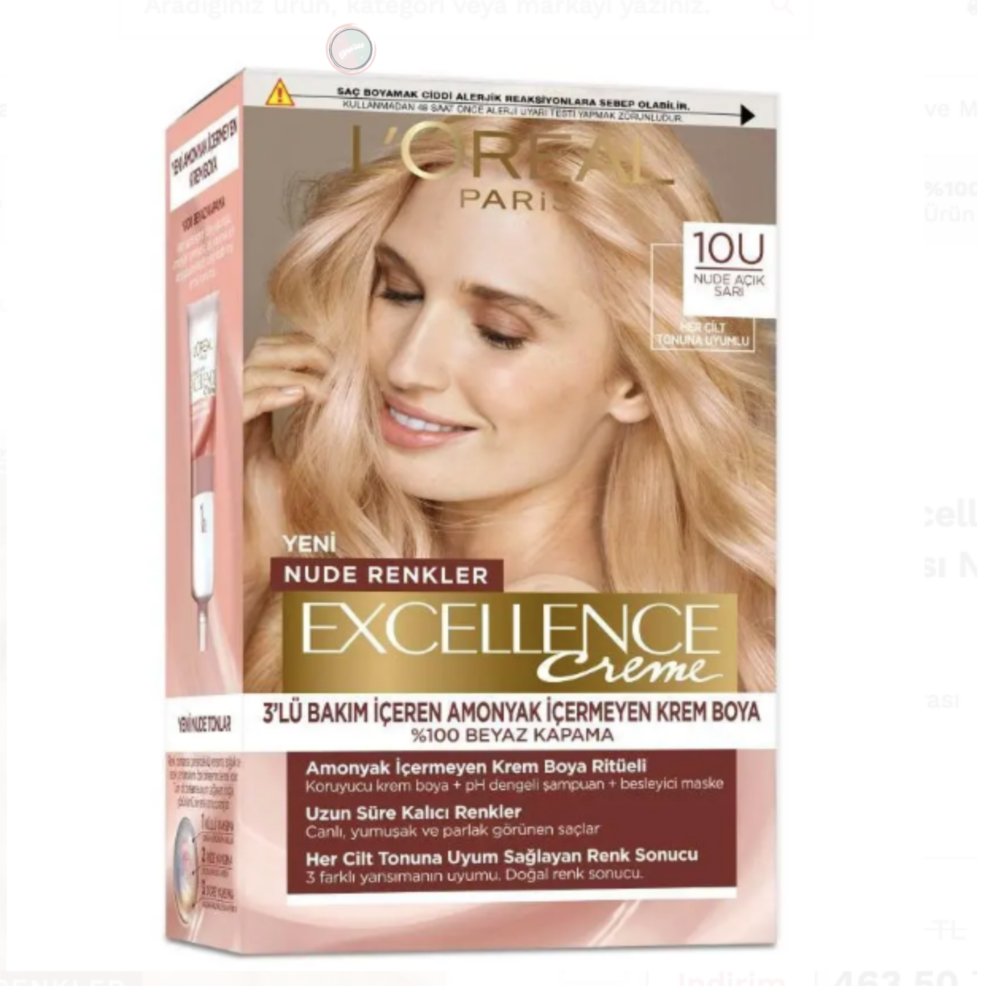 L'Oréal Paris Excellence Crème Krem Saç Boyası 10U Nude Koyu Sarı