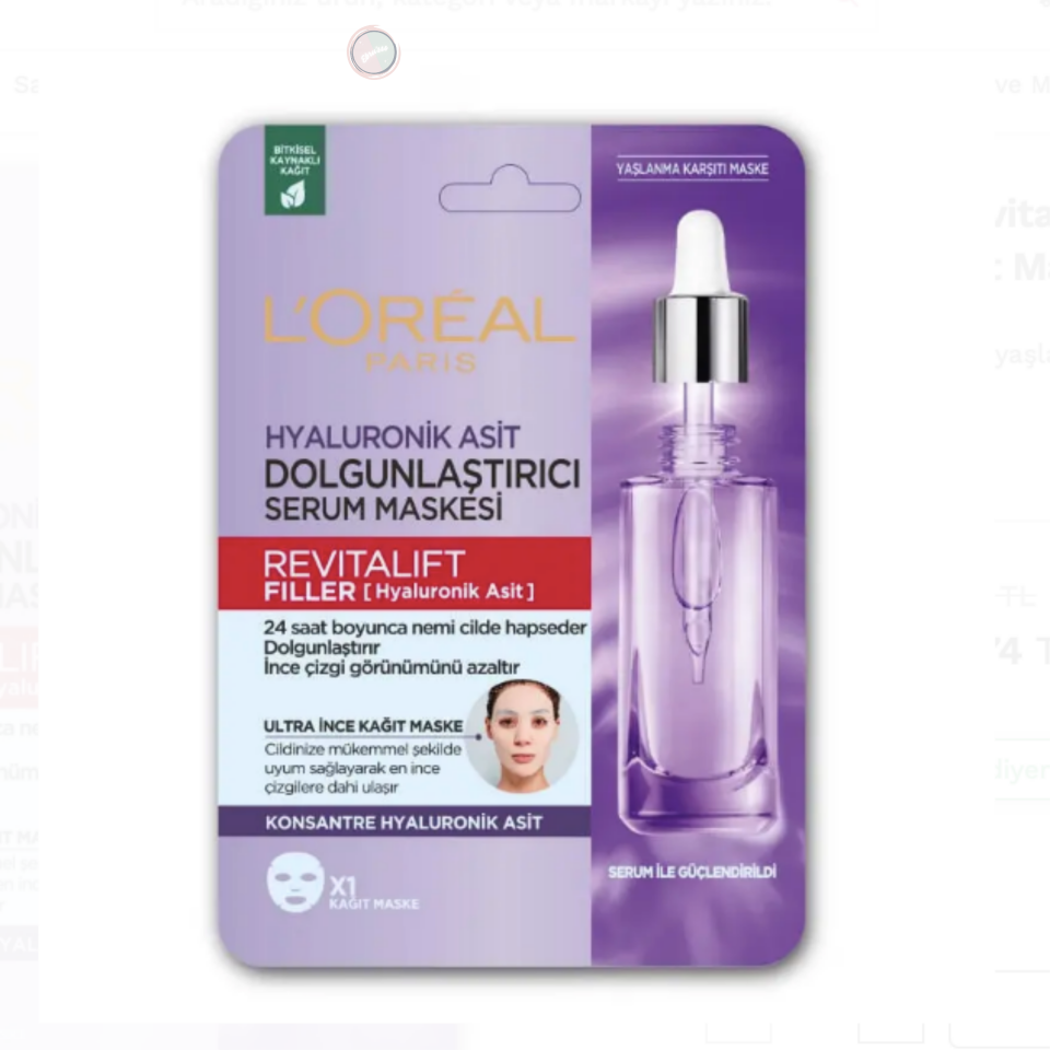 L'Oréal Paris Revitalift Filler Mask Anti Aging Kağıt Maske 28 gr