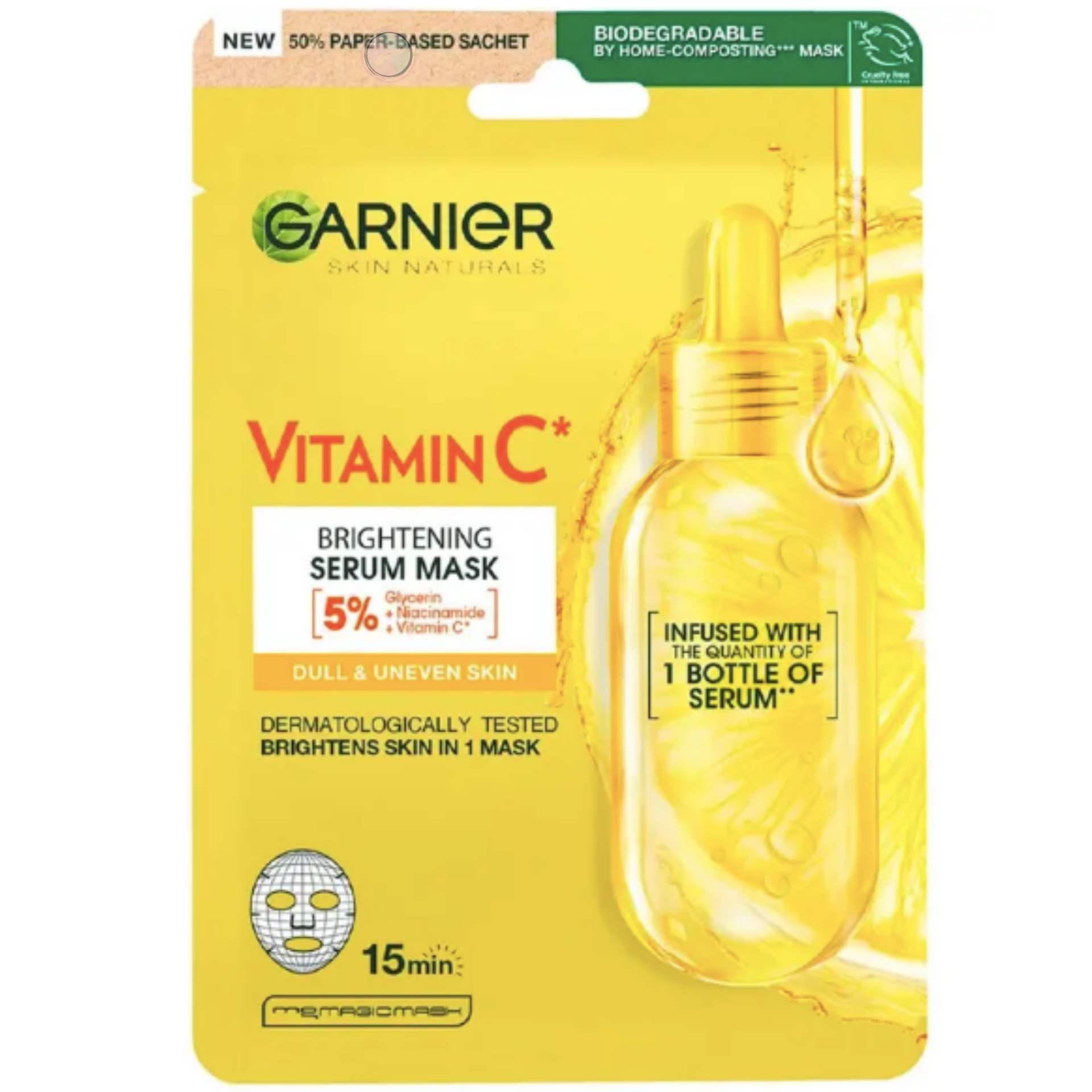 Garnier C Vitamini Parlaklık Verici Kağıt Yüz Maskesi 28 gr