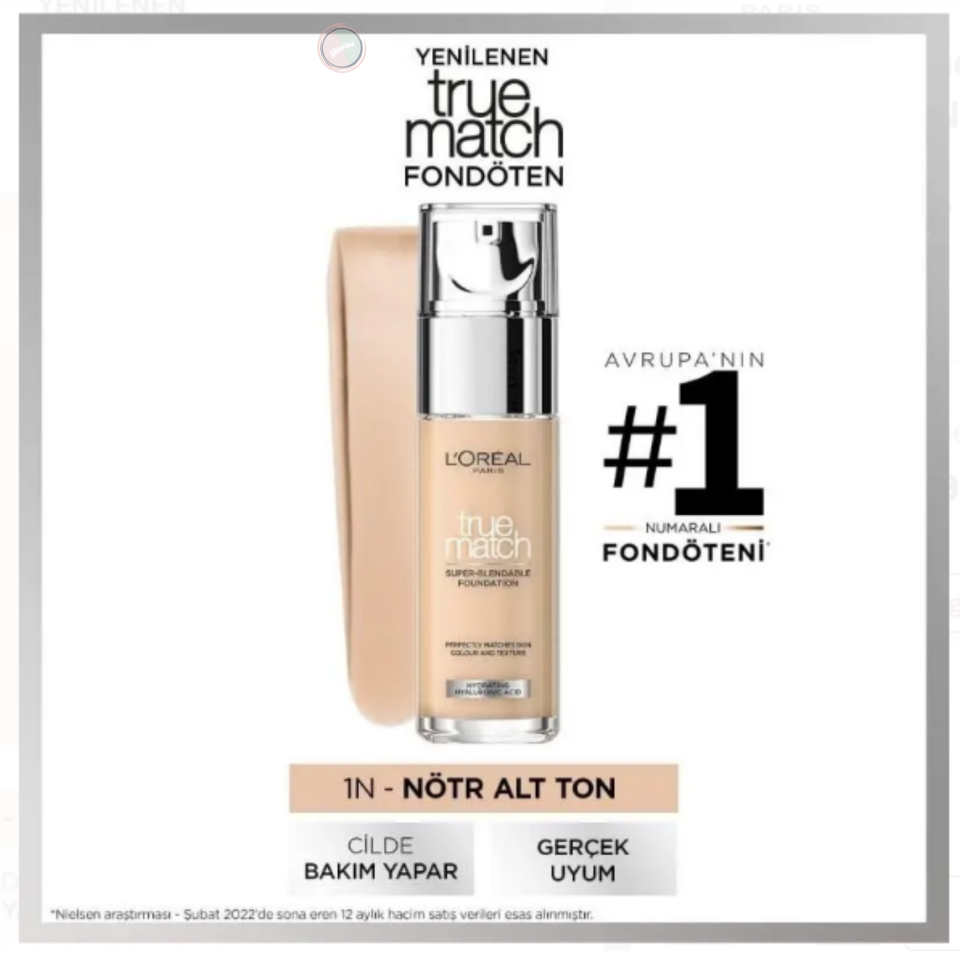 L'Oréal Paris True Match Fondöten 1N IVORY