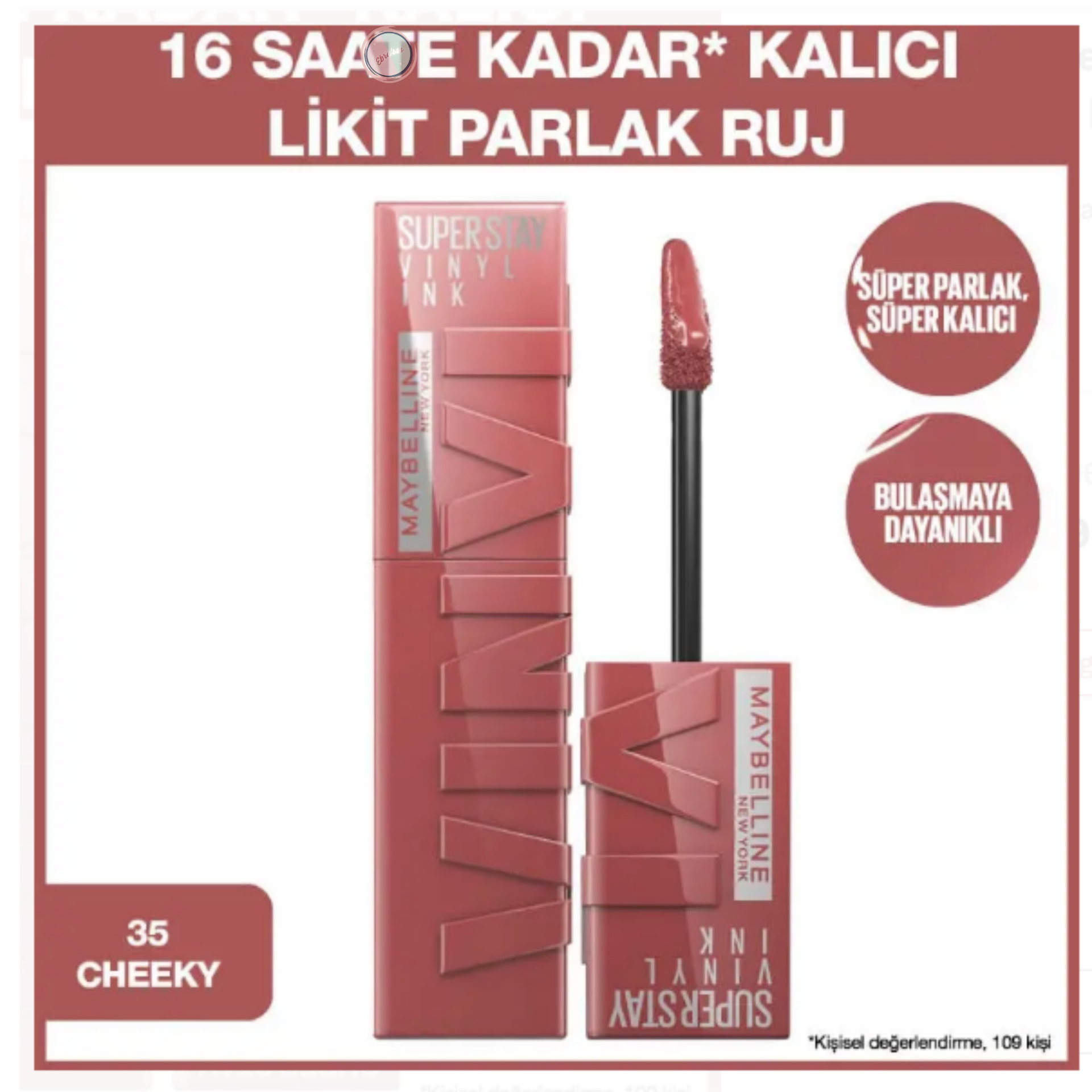 Maybelline Super Stay Vinyl Ink Likit Parlak Ruj - 35 Cheeky