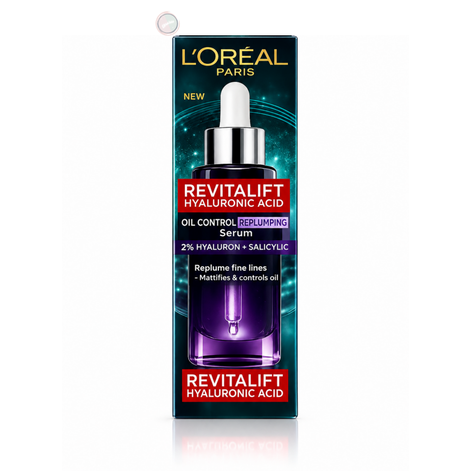 L'Oréal Paris Revitalift Hyaluron Oil Control Replumping Serum 30 ml NEW